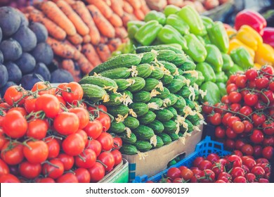 farmers market. vegetable Market. Different raw vegetables background.Healthy eating - Powered by Shutterstock