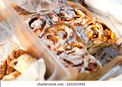 Farmers Market Vegetables Baked Goods And Fruit