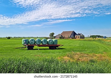 Farmers protesting against government decisions concerning nitrogen policy in Friesland the Netherlands - Shutterstock ID 2172871145
