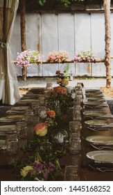 Farmhouse Barn Farm Wedding Table Settings Rustic Decor