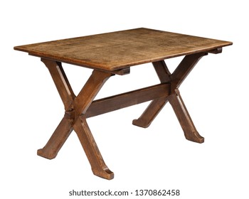 Farmhouse Table Old Antique Isolated On White