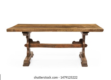 Farmhouse Table Old Antique Isolated On White