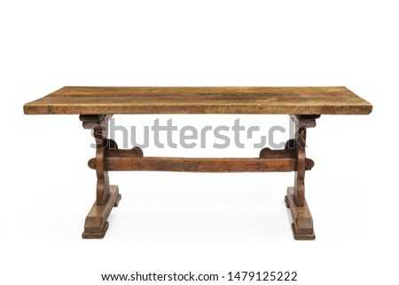 Farmhouse table old antique isolated on white