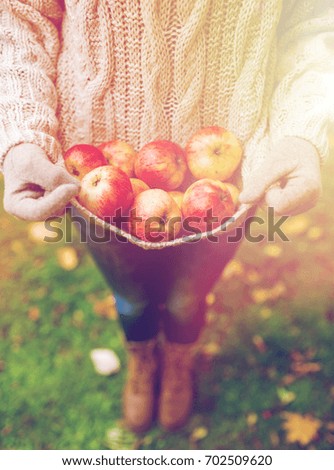 Similar – Image, Stock Photo Apple in autumn Food Fruit