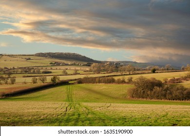 Farmland at Brockhampton near Winchcombe, Cotswolds, Gloucestershire, England
