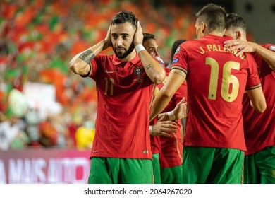 Faro, Algarve - 10 12 2021: Football Match Portugal Vs Luxembourg; Bruno Fernandes Celebrates Scored Goal