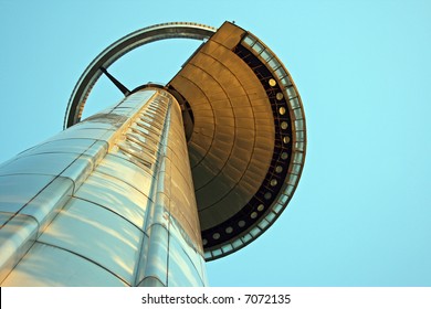 Faro De Moncloa In Eveninglight, Madrid, Spain (Architect: Salvador Perez Arroyo,1992)