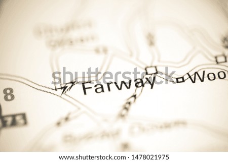 Farway. United Kingdom on a geography map