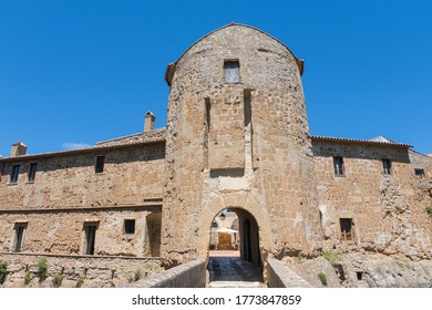 Fascade of the medieval castle of Sorano in the tuscan Maremma