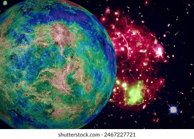 Fascinating exoplanet in the deep space. The elements of this image furnished by NASA.