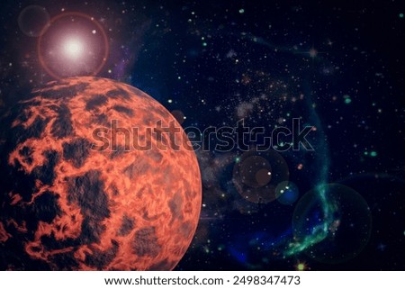 Fascinating exoplanet in the deep space. The elements of this image furnished by NASA.