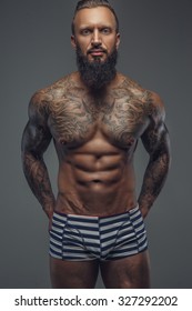 Brutal Handsome Guy Naked Torso Beard Stock Photo (Edit Now) 1833805627