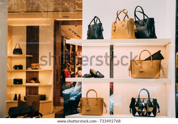 Fashion Accessories Shop Window Showcase Store Stock Photo - 