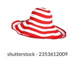 Fashion Accessories Summer Beach Red White Floppy Sun Hat