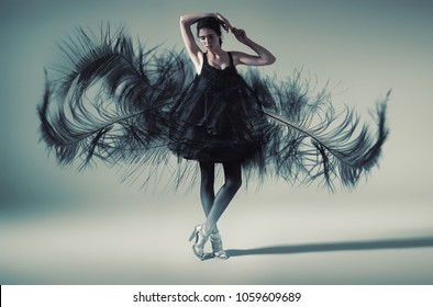 Fallen Black Angel Wings Sexual Woman Stock Photo (Edit Now) 400328047