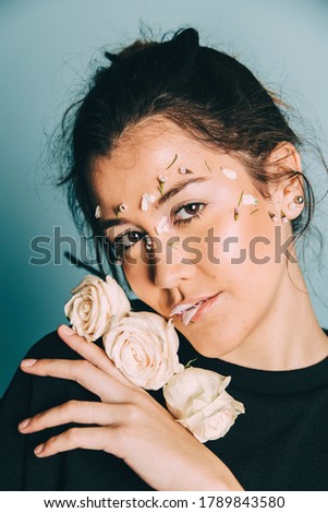 Fashion and beauty young woman in studio