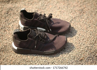 Men’s fashion black sports shoes adidas model NMD_R1.Belarus,Minsk,2020