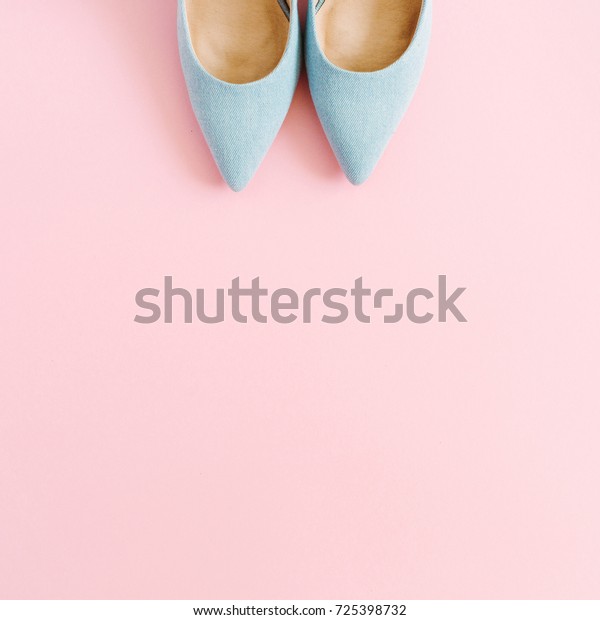 Fashion Blog Look Pastel Blue Women Stock Photo (Edit Now) 725398732