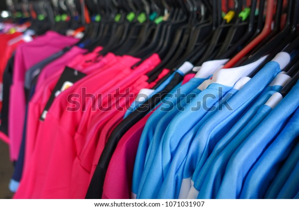 Fashion Clothes On Clothing Rack Bright Stock Image Download Now