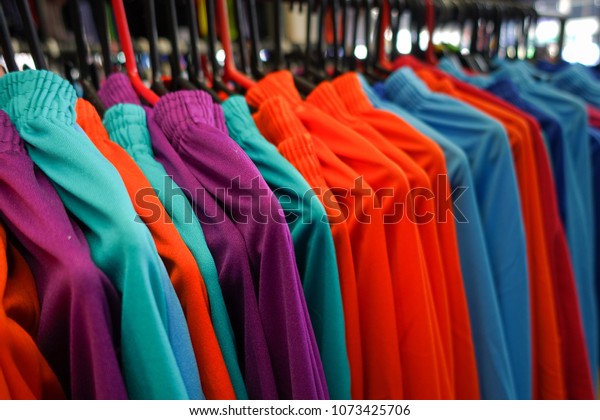 Fashion Clothes On Clothing Rack Bright Stock Photo Edit Now