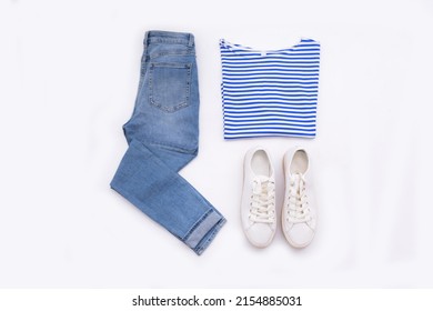 Fashion Clothing Accessories On White Background Stock Photo 2154885031 ...