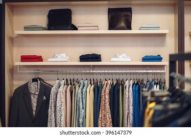 Fashion clothing retail display clothes for sale - Shutterstock ID 396147379
