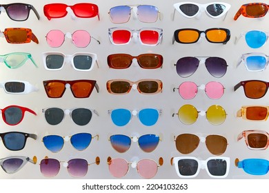 Fashion Colored Style Eyeglasses. Eyewear Summer Glasses. Trendy Designs