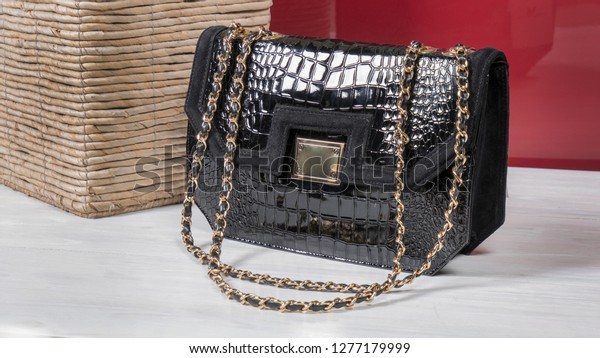 Fashion Concept Black Ladies Handbag Quite Stock Photo Edit Now