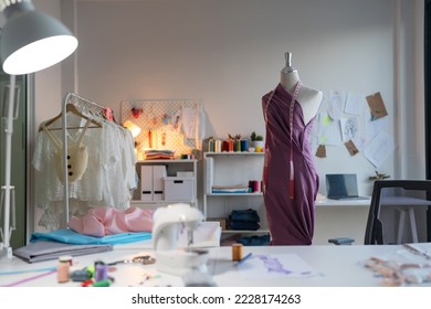 Fashion Design Studio, Tailors office, Design Room in the Office, Workplace with sew manikins - Powered by Shutterstock