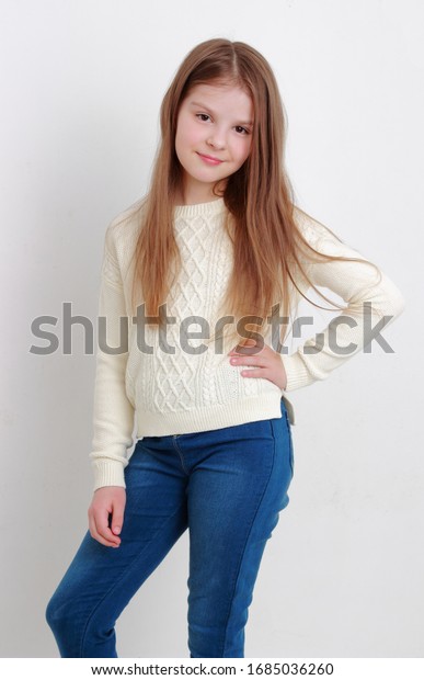 Fashion European Little Girl Posing Stock Photo 1685036260 | Shutterstock