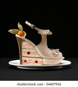 Fashion Female Shoes And Cake