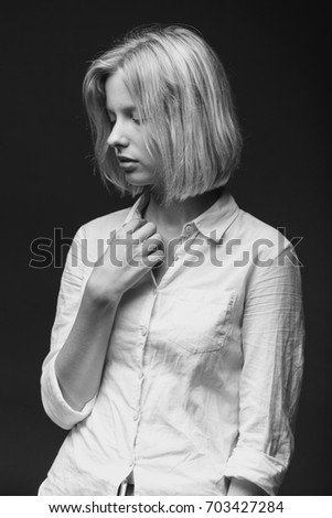 Image, Stock Photo at the front Woman Face