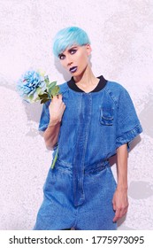 Fashion Girl Blue Short Hair Trendy Stock Photo 1775973095 | Shutterstock