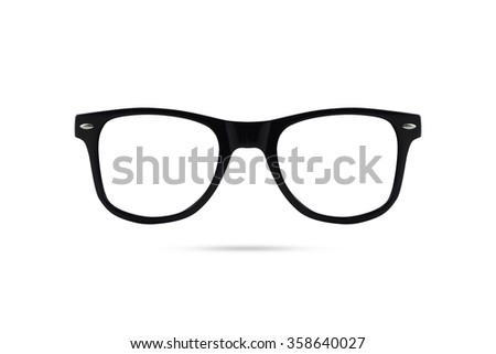 Fashion glasses style plastic-framed isolated on white background.