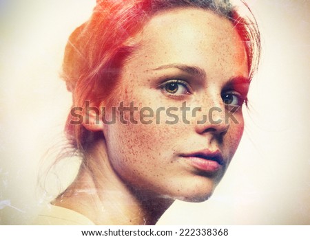 fashion grunge vintage hipster woman portrait 