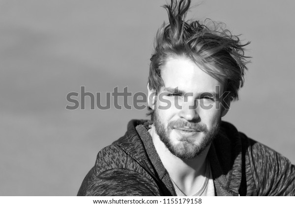 Fashion Guy Stylish Haircut Bearded Man Stock Photo Edit Now