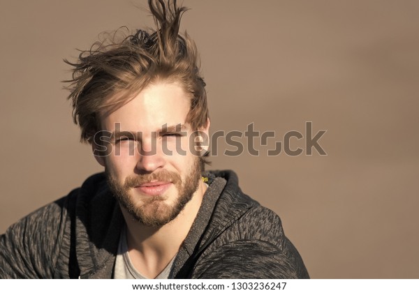Fashion Guy Stylish Haircut Bearded Man Stock Photo Edit