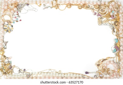 Fashion jewelry framework, isolated on white background