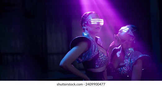 Fashion lacer dancer show performance on stage. Nightlife and disco dance party concept. Fun music festival - Powered by Shutterstock