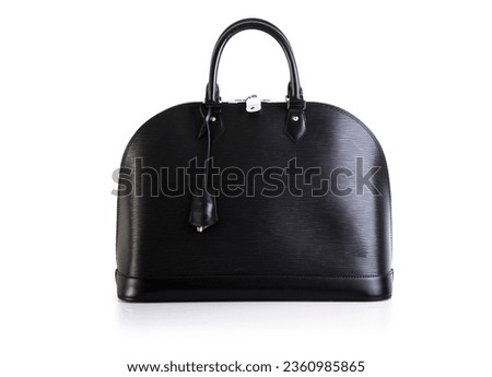 Fashion Ladies Accessories Women's Bags Black Pattern Leather with Silver Lock Bowler Bag Front