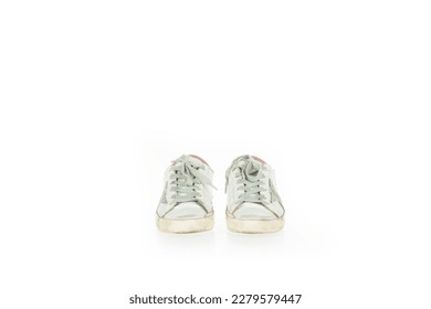 Fashion Ladies Shoes Women's Footwear White and Pink Sneakers Pair Front - Shutterstock ID 2279579447