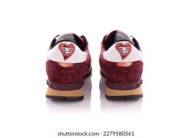 Fashion Ladies Shoes Women's Footwear Red Sneakers Pair Back - Shutterstock ID 2279580561