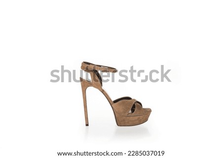 Fashion Ladies Shoes Women's Footwear Light Brown Velvet Sandals Side