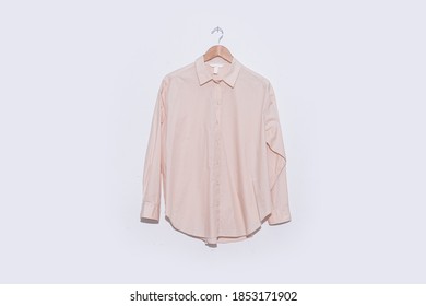 Fashion Long Sleeves Closeup Shirt On Hanging