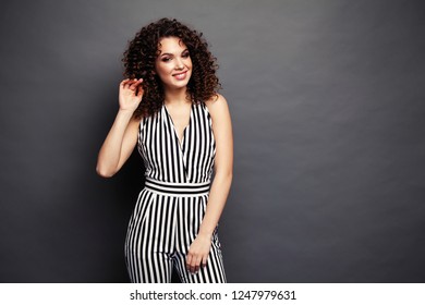 Fashion Model Girl Afro Curls Hairstyle Stock Photo 1247979631 ...