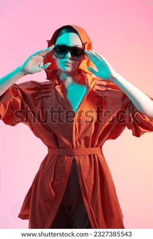 Similar – Image, Stock Photo Cute blonde girl having a sunbath in nature while breath