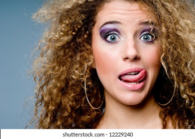 Fashion Model Licking Her Lips Stock Photo 12229237 | Shutterstock