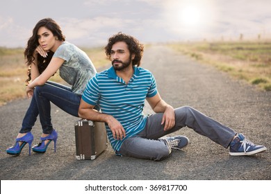 Fashion Models Posing For A Shoot