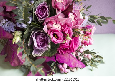  Fashion Modern Bouquet Of Different Flowers In Pink Colours