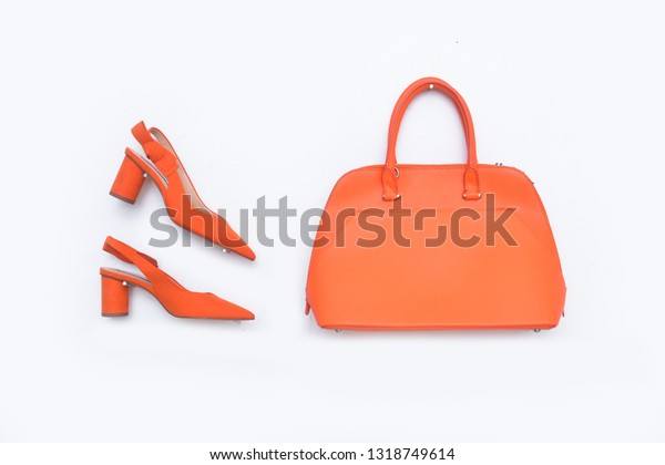 orange shoes and bag